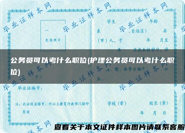 公務員可以考什么職位(護理公務員可以考什么職位)