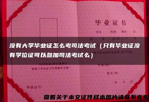 沒有大學畢業證怎么考司法考試（只有畢業證沒有學位證可以參加司法考試么）