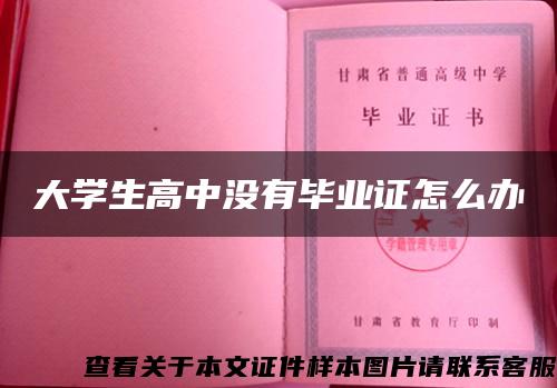 大學生高中沒有畢業證怎么辦