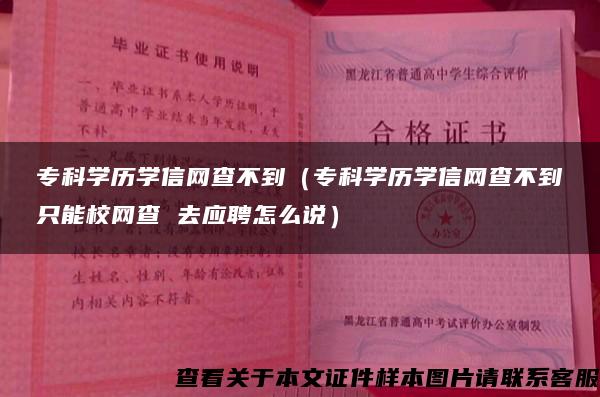 ?？茖W歷學信網查不到（?？茖W歷學信網查不到只能校網查 去應聘怎么說）