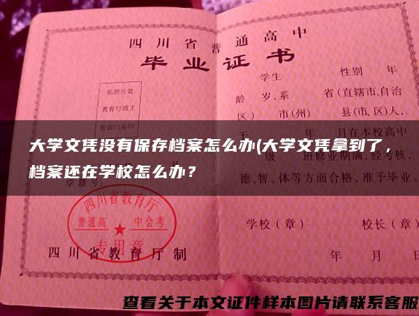 大學文憑沒有保存檔案怎么辦(大學文憑拿到了，檔案還在學校怎么辦？