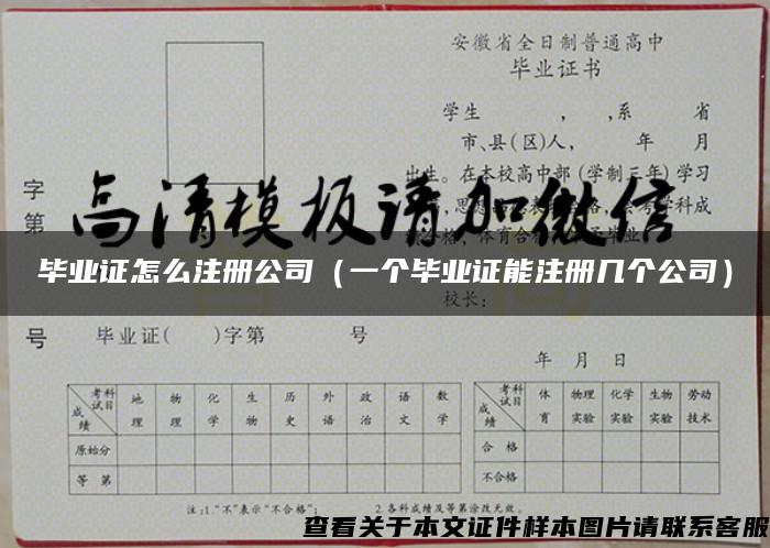 畢業證怎么注冊公司（一個畢業證能注冊幾個公司）
