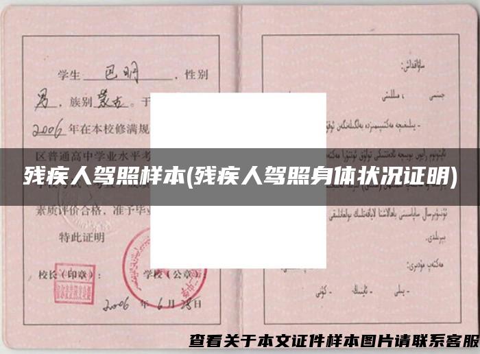 殘疾人駕照樣本(殘疾人駕照身體狀況證明)