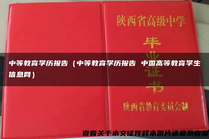 中等教育學歷報告（中等教育學歷報告 中國高等教育學生信息網）