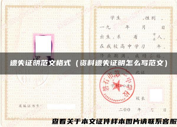遺失證明范文格式（資料遺失證明怎么寫范文）