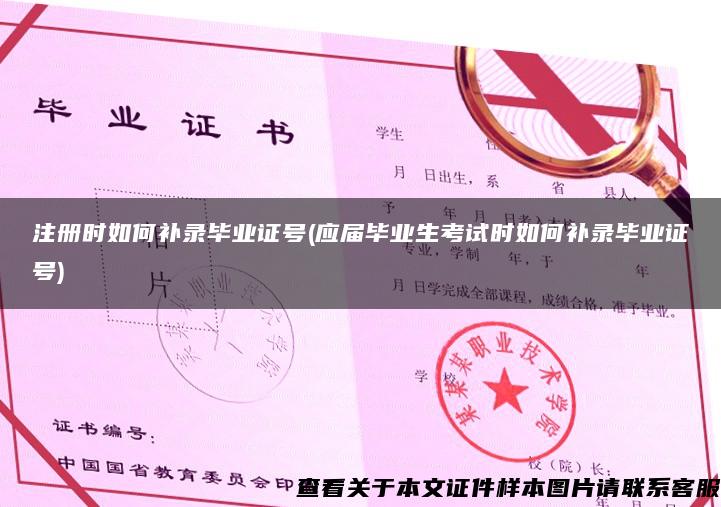 注冊時如何補錄畢業證號(應屆畢業生考試時如何補錄畢業證號)