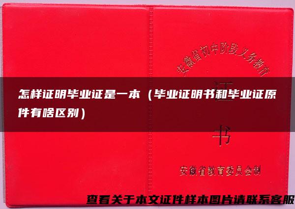 怎樣證明畢業證是一本（畢業證明書和畢業證原件有啥區別）