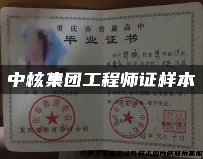 中核集團工程師證樣本