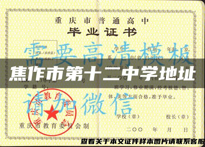 焦作市第十二中學地址