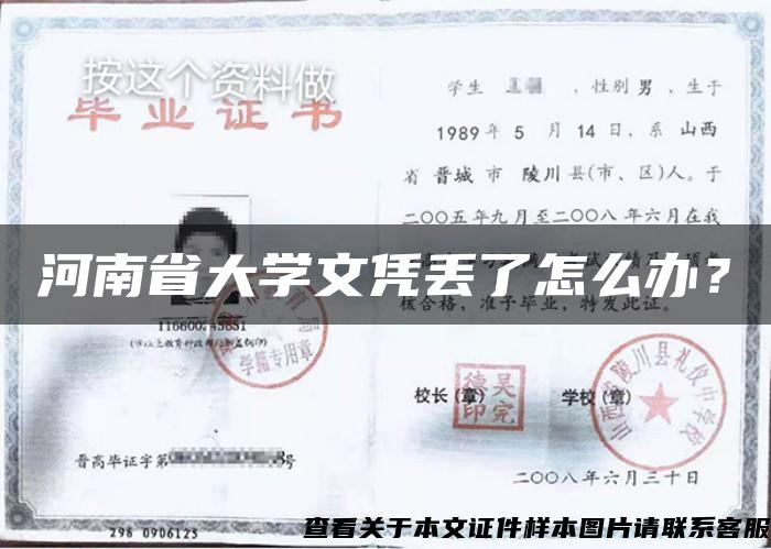 河南省大學文憑丟了怎么辦？