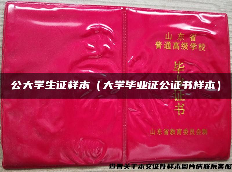 公大學生證樣本（大學畢業證公證書樣本）