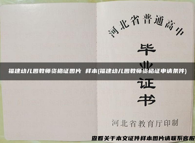 福建幼兒園教師資格證圖片 樣本(福建幼兒園教師資格證申請條件)