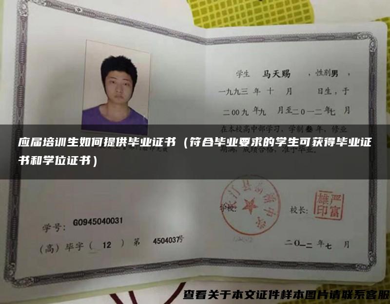 應屆培訓生如何提供畢業證書（符合畢業要求的學生可獲得畢業證書和學位證書）
