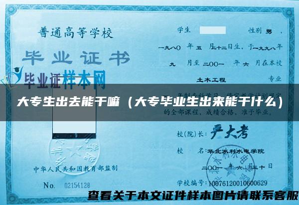 大專生出去能干嘛（大專畢業生出來能干什么）