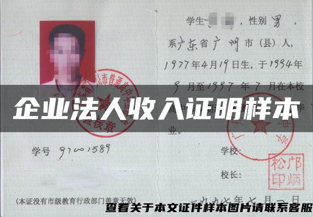 企業法人收入證明樣本