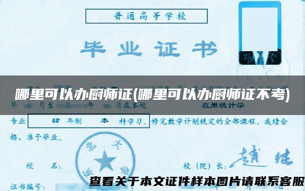 哪里可以辦廚師證(哪里可以辦廚師證不考)