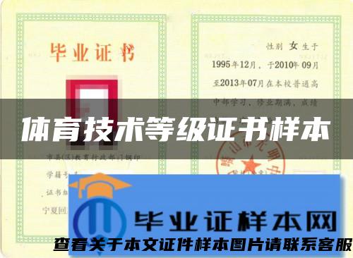 體育技術等級證書樣本