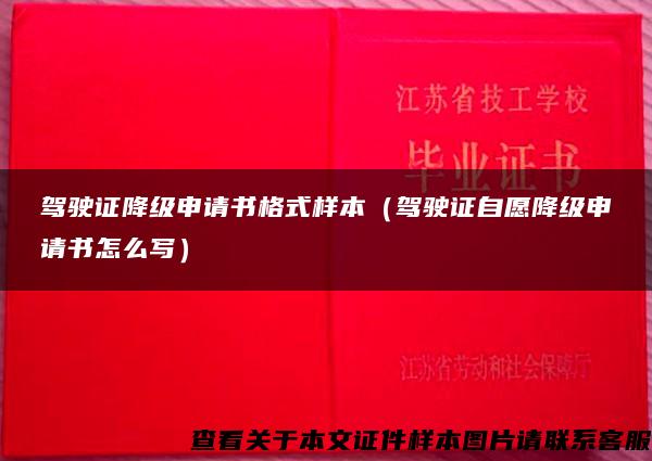 駕駛證降級申請書格式樣本（駕駛證自愿降級申請書怎么寫）