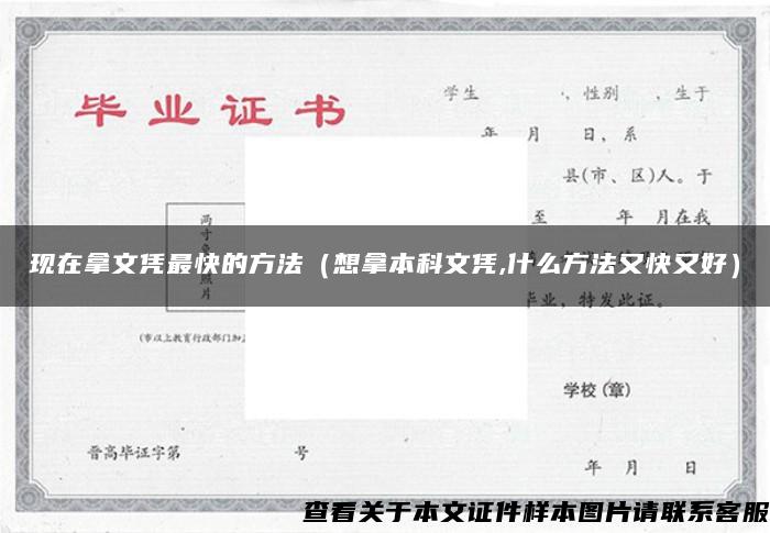 現在拿文憑最快的方法（想拿本科文憑,什么方法又快又好）