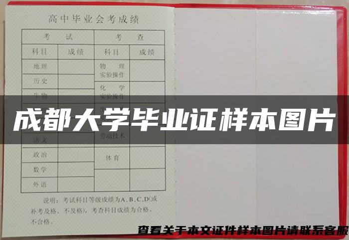 成都大學畢業證樣本圖片