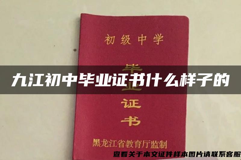 九江初中畢業證書什么樣子的