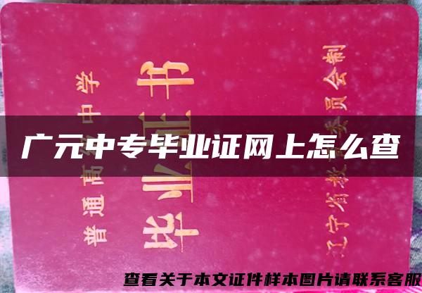 廣元中專畢業證網上怎么查
