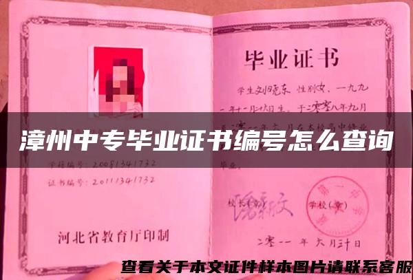 漳州中專畢業證書編號怎么查詢