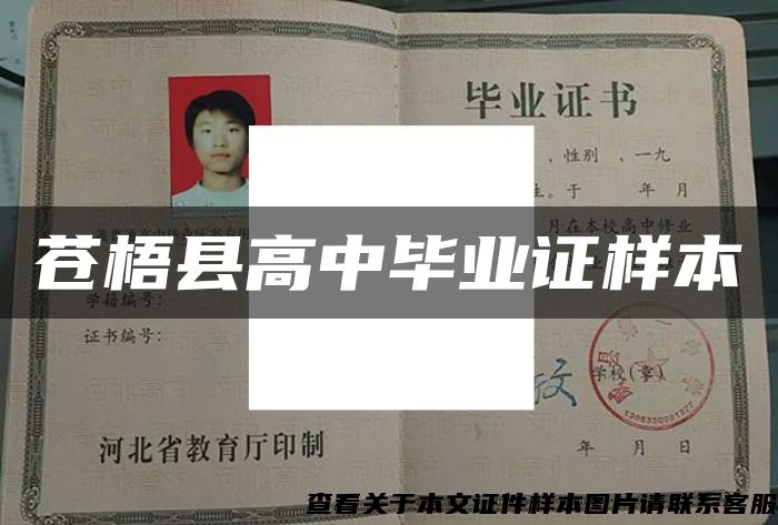 蒼梧縣高中畢業證樣本