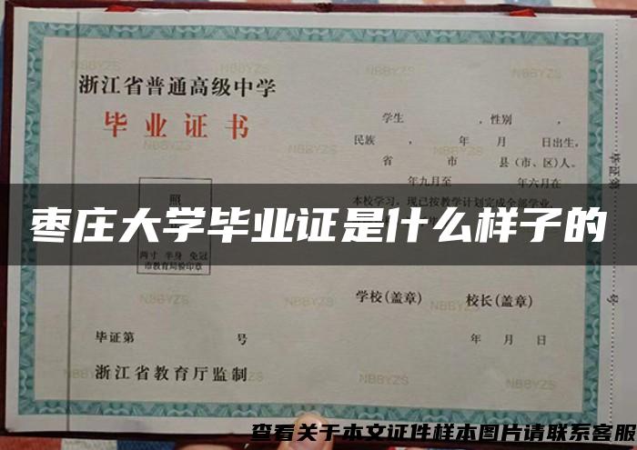棗莊大學畢業證是什么樣子的