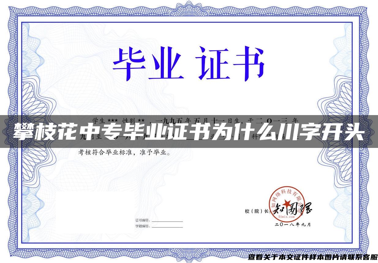 攀枝花中專畢業證書為什么川字開頭