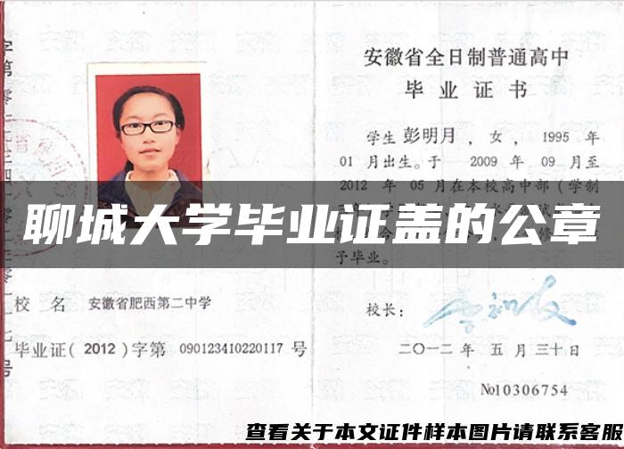 聊城大學畢業證蓋的公章