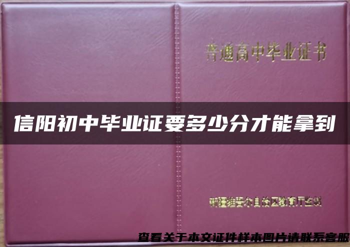 信陽初中畢業證要多少分才能拿到