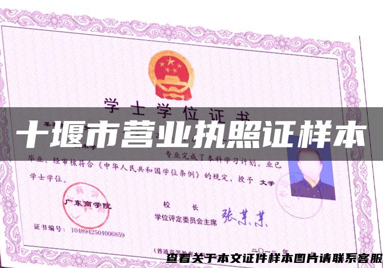 十堰市營業執照證樣本
