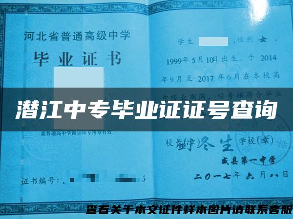 潛江中專畢業證證號查詢
