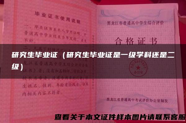 研究生畢業證（研究生畢業證是一級學科還是二級）