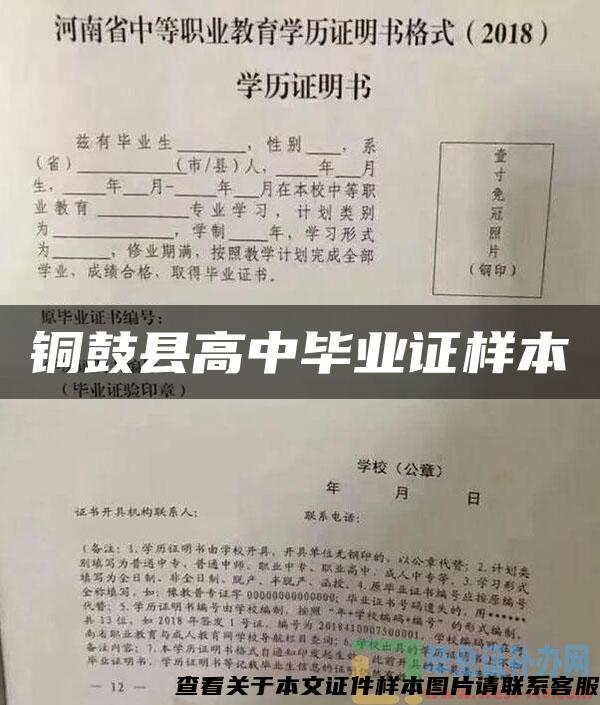 銅鼓縣高中畢業證樣本