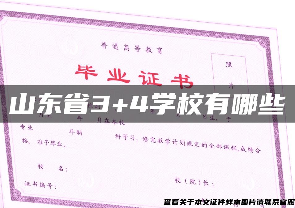 山東省3+4學校有哪些
