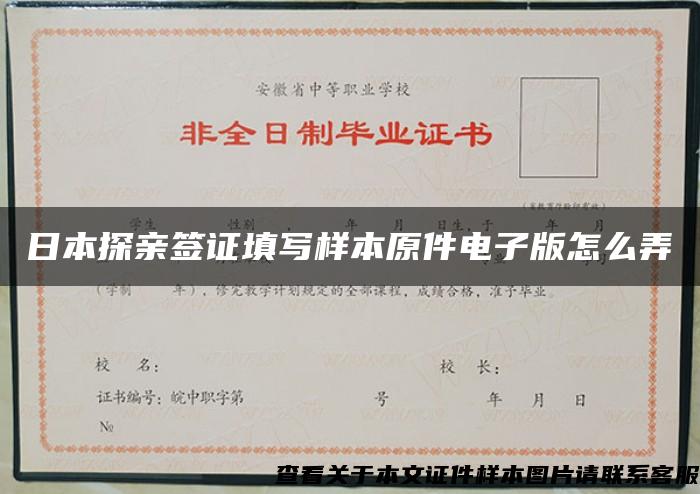 日本探親簽證填寫樣本原件電子版怎么弄