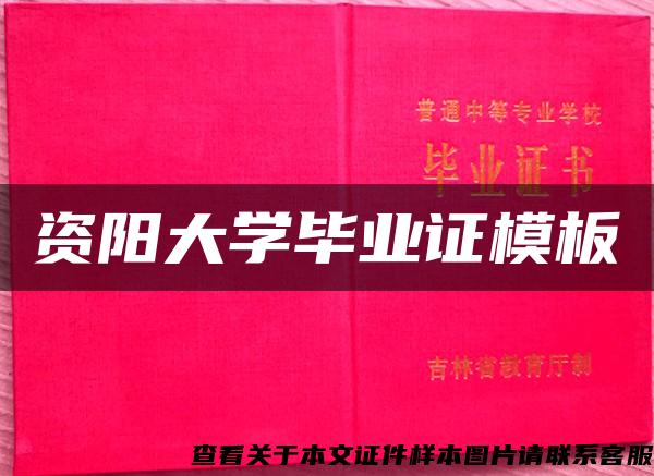 資陽大學畢業證模板