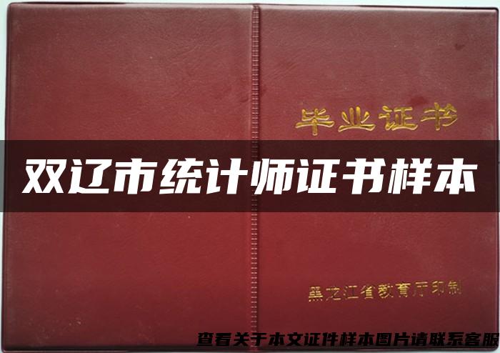 雙遼市統計師證書樣本