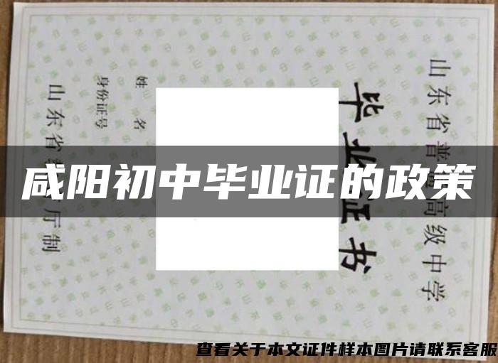 咸陽初中畢業證的政策