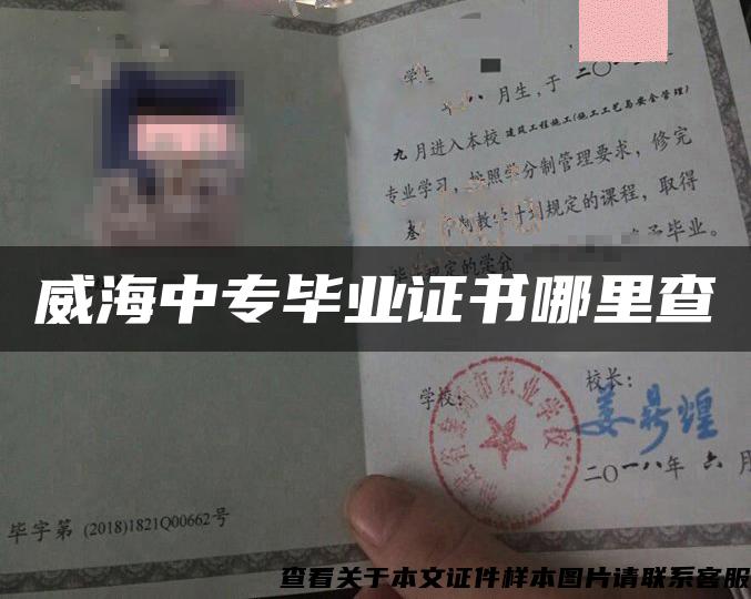 威海中專畢業證書哪里查