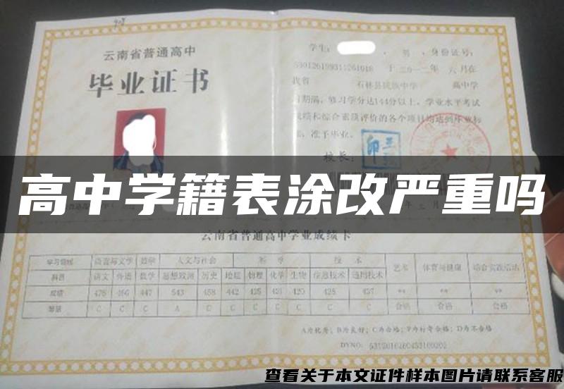 高中學籍表涂改嚴重嗎