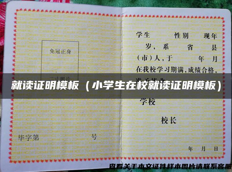 就讀證明模板（小學生在校就讀證明模板）