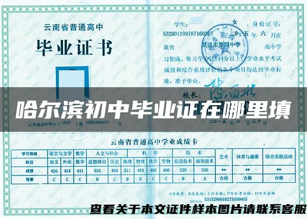 哈爾濱初中畢業證在哪里填