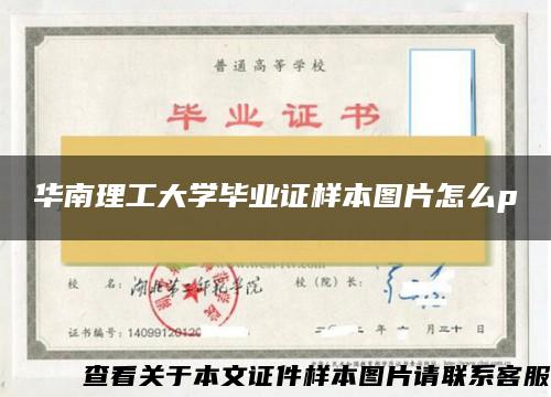 華南理工大學畢業證樣本圖片怎么p