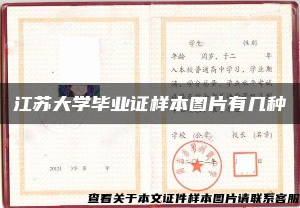 江蘇大學畢業證樣本圖片有幾種