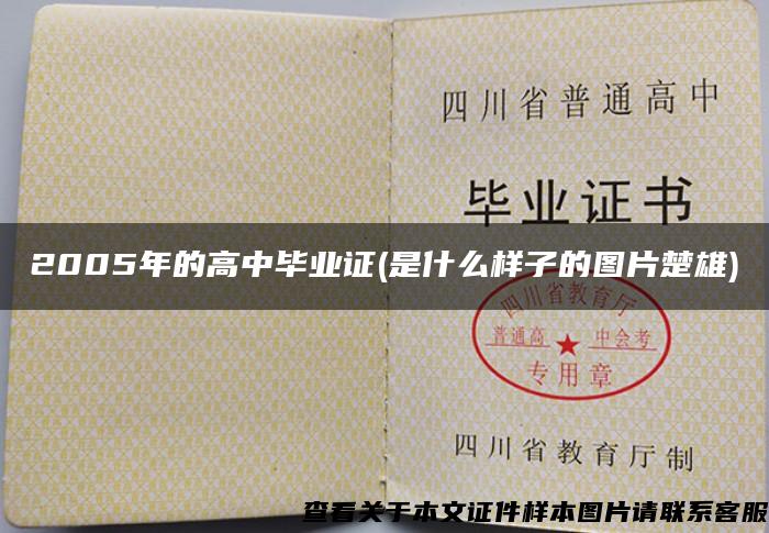 2005年的高中畢業證(是什么樣子的圖片楚雄)