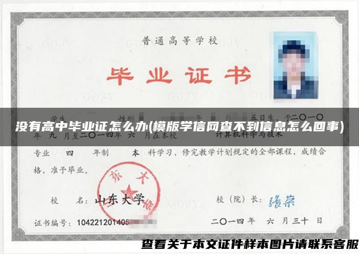 沒有高中畢業證怎么辦(模版學信網查不到信息怎么回事)