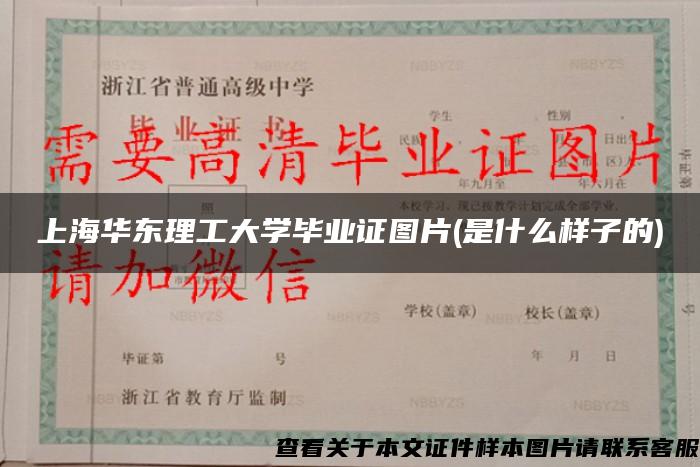 上海華東理工大學畢業證圖片(是什么樣子的)